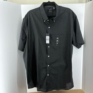 VanHeusen Black and White Button-Down Shirt, Men's XXL, Classic Fit